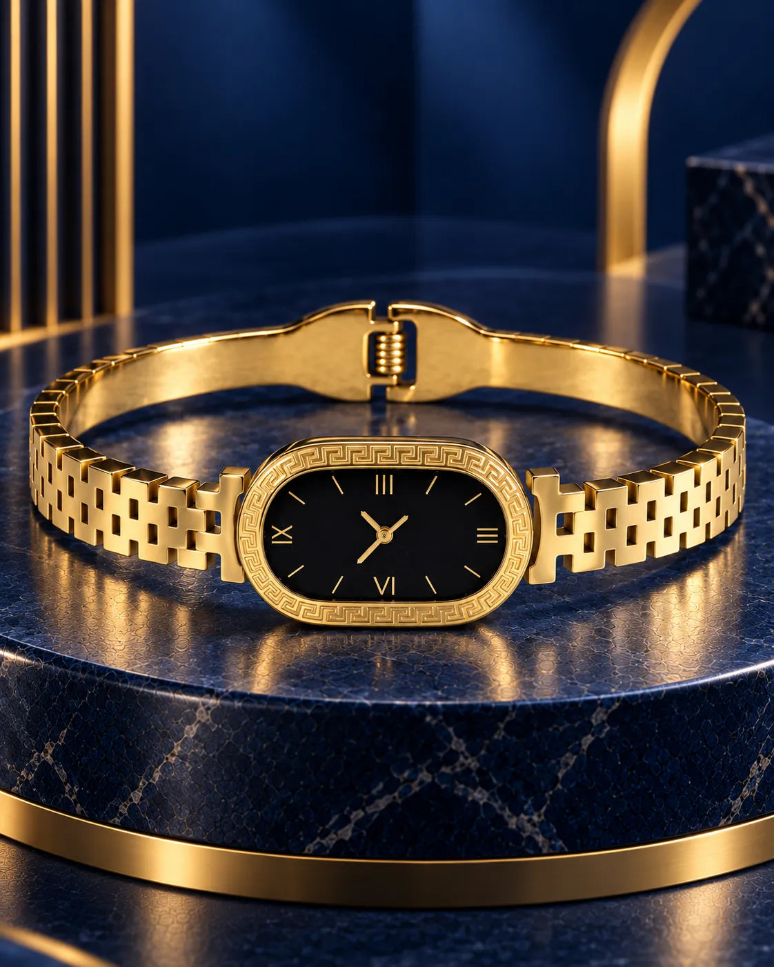 Noir Roman Dial Gold Bracelet Watch - alternate product view