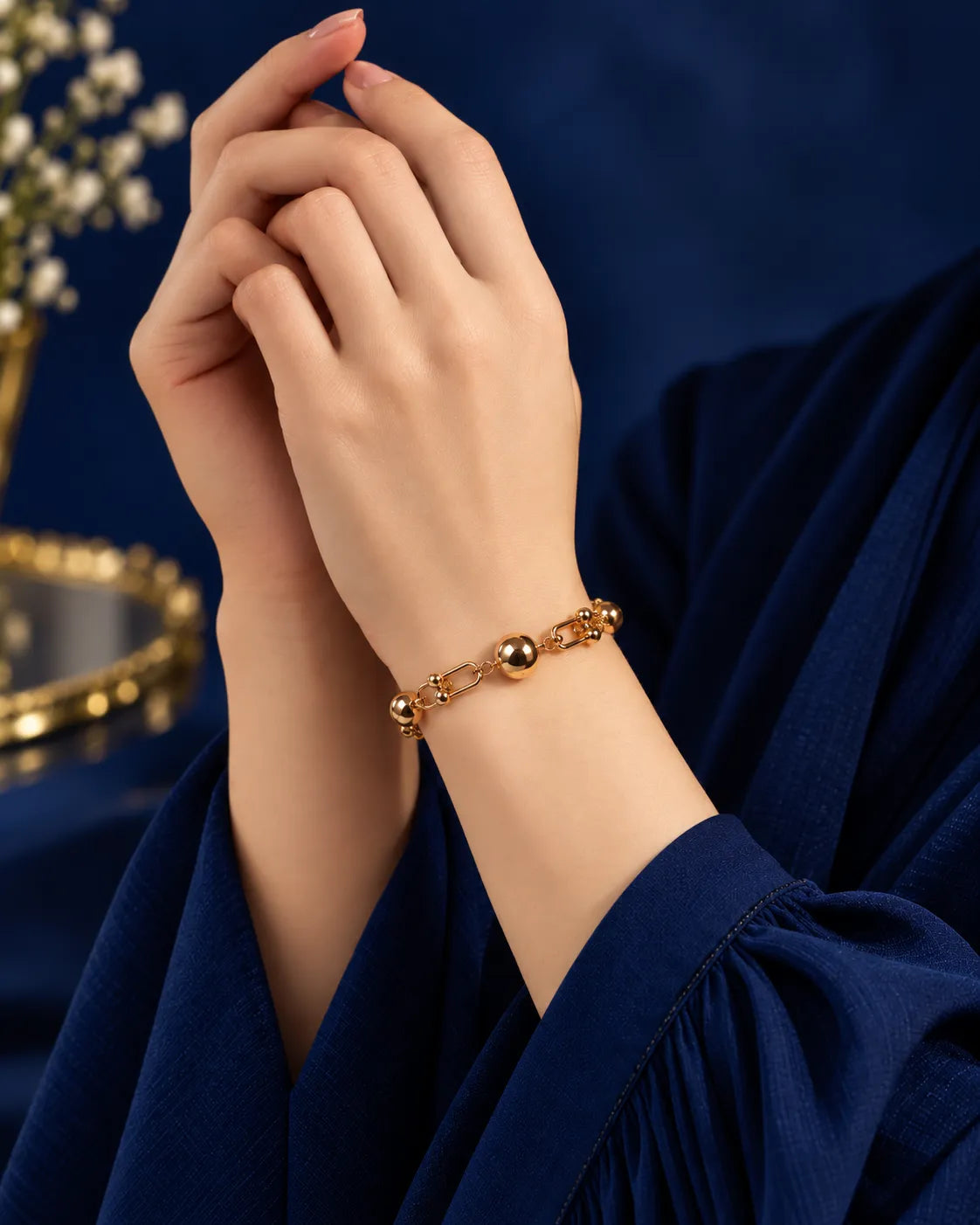 Orbit Link & Bead Gold-Tone Bracelet - main product view
