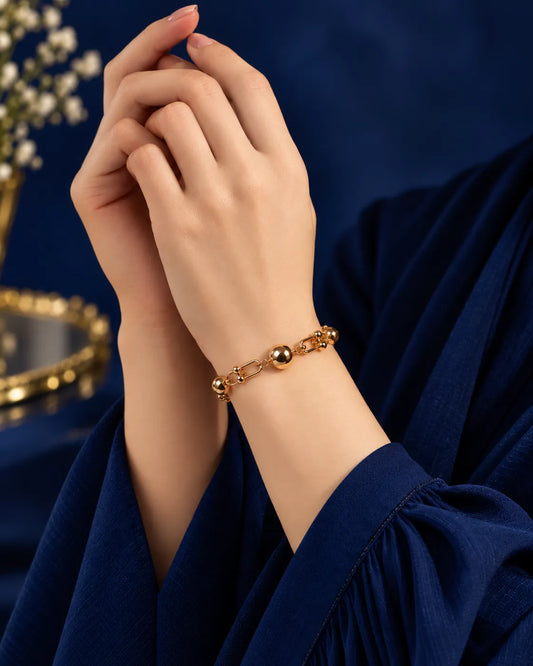 Orbit Link & Bead Gold-Tone Bracelet - main product view