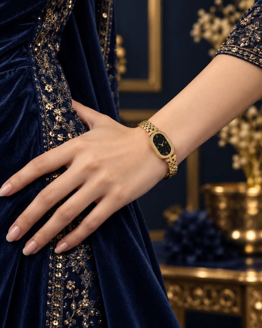 Noir Roman Dial Gold Bracelet Watch - main product view
